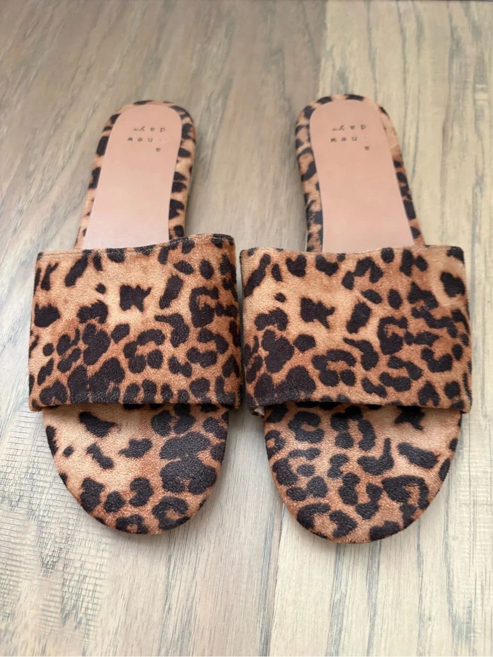 a new day Leopard Print Slide Sandals - Brown/Tan